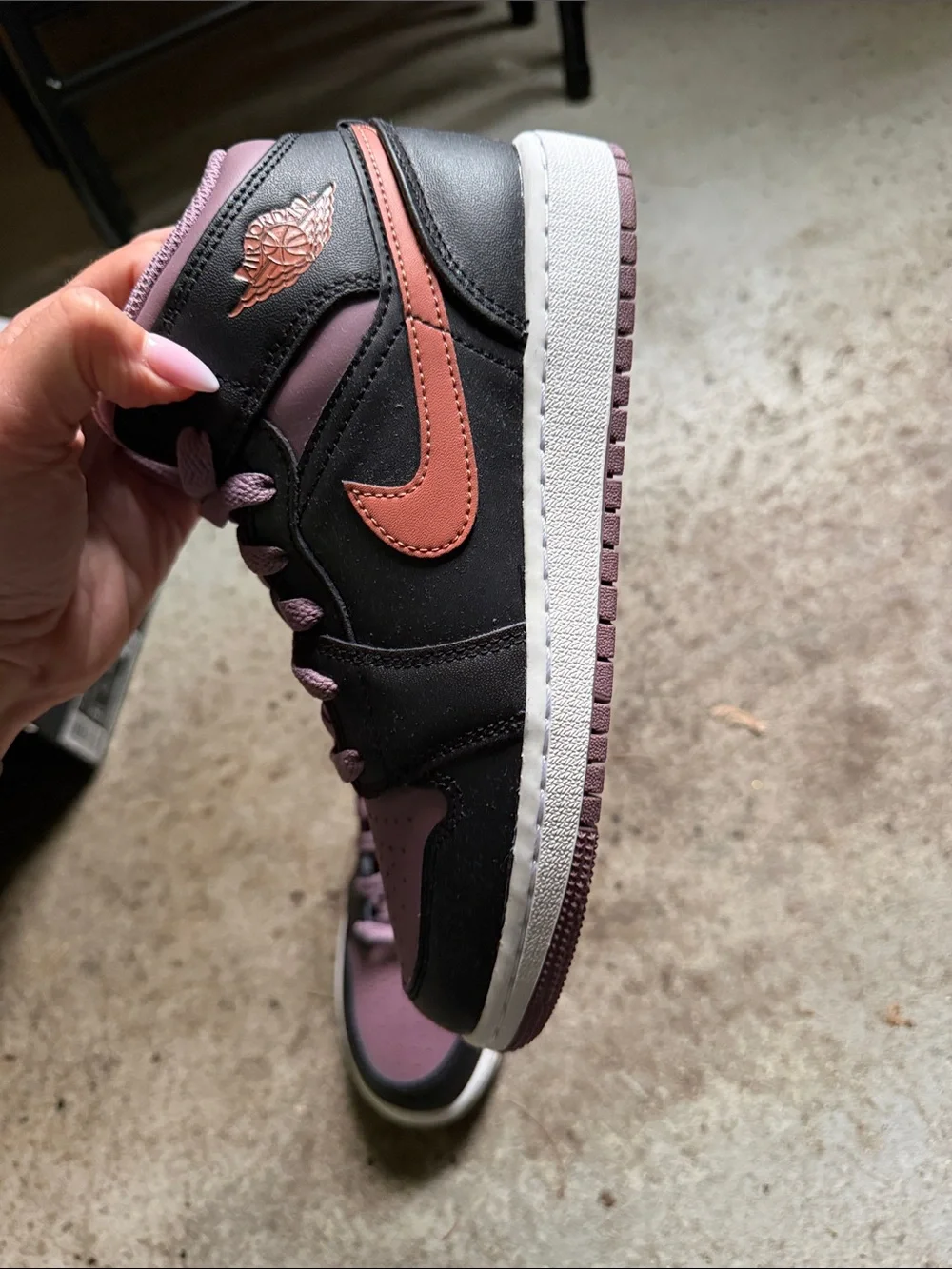 Nike High-Top Sneakers in Mauve and Black